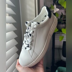 Kate Spade Polka-dot lace leather sneakers